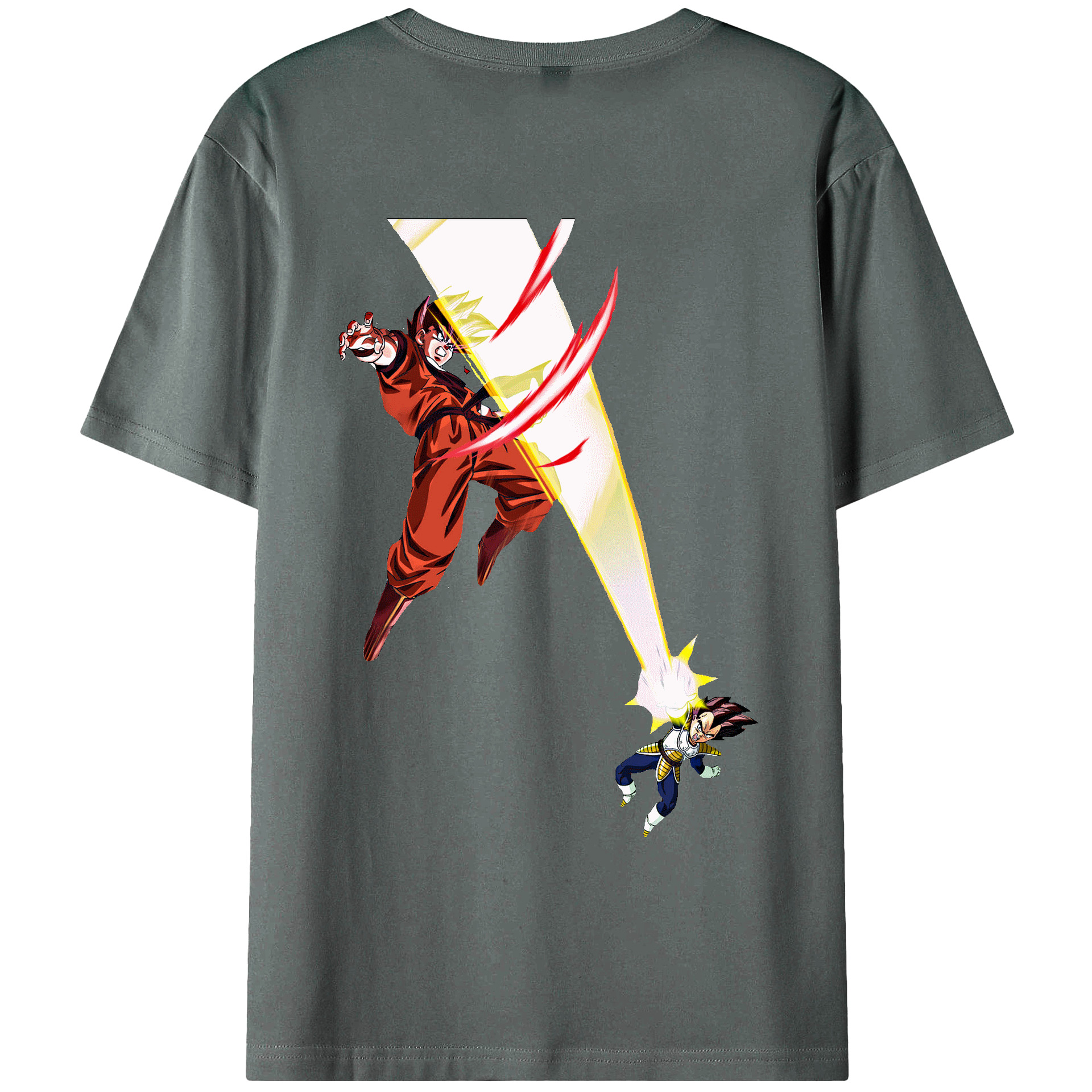 （画像用） ドラゴンボール ベジータ四世（Bejīta Yonsei）DRAGON BALL Vegeta IV 綿100％ メンズ半袖Tシャツ（バックプリント） 通気性